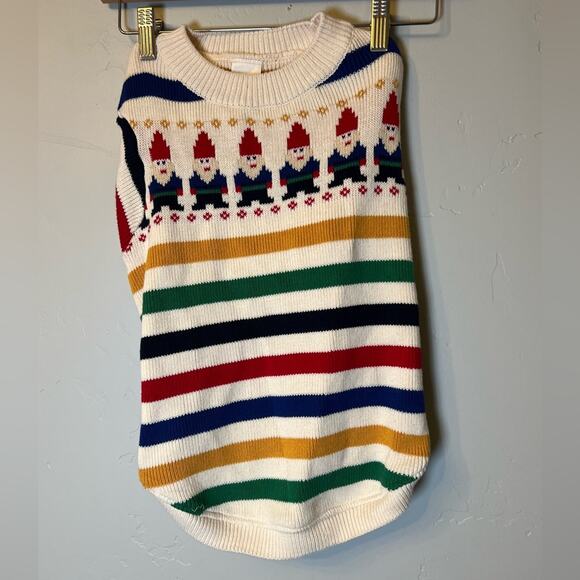 Hanna Andersson Dog Sweater Gnome Fair Isle Size Large - Picture 2 of 5